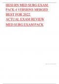 HESI RN MEDSURG EXAM PACK  /ACTUAL EXAM QUESTIONS & ANSWERS 2022/2023 LATEST UPDATE