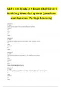 A&P 1 101 Module 5 Exam (RATED A+) Module 5 Muscular system Questions and Answers- Portage Learning