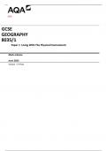 AQA GCSE GEOGRAPHY 8035&sol;1 Paper 1 Living With The Physical Environment Mark scheme June 2023 Version&colon; 1&period;0 Final