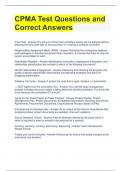 CPMA Test Questions and Correct Answers 