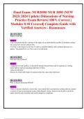 Final Exam: NUR2058/ NUR 2058 (NEW 2023/ 2024 Update) Dimensions of Nursing  Practice Exam Review| 100% Correct | Modules 8-10 Covered| Complete Guide with Verified Answers - Rasmussen 