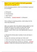 Basic Care and Comfort NCLEX questions and answers grade A&plus;&plus;