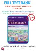 Test Bank for Gordis Epidemiology 6th Edition Celentano, 9780323552295, All Chapters with Answers and Rationals