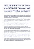 2023 HESI RN Exit V1 Exam with NGN (160 Questions and Answers) (Verified by Expert)