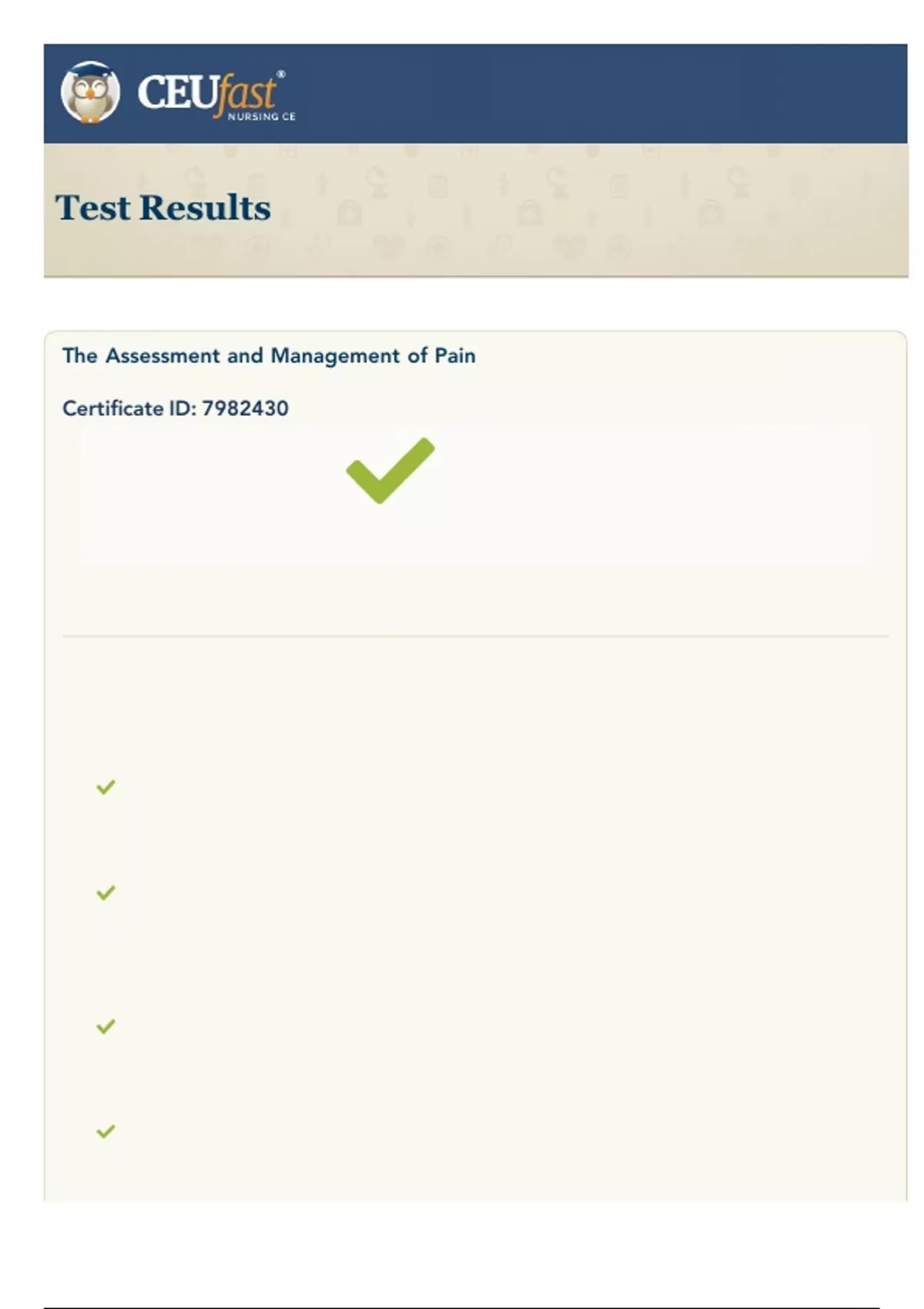 CEUFast - The Assessment and Management of Pain - CEUfast - Stuvia US