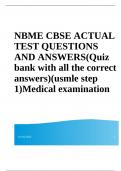 NBME CBSE ACTUAL TEST QUESTIONS AND ANSWERS&lpar;Quiz bank with all the correct answers&rpar;&lpar;usmle step 1&rpar;Medical examination NBME CBSE ACTUAL TEST 2022&sol;2023