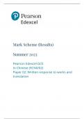 Edexcel a level chinese paper 2 mark scheme june 2023
