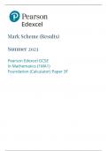 Edexcel gcse math s foundation paper 3 mark scheme june 2023