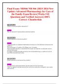 Final Exam: NR566/ NR 566 (2023/ 2024 New Update) Advanced Pharmacology for Care of  the Family Exam Review| Weeks 5-8| Questions and Verified Answers| 100%  Correct- Chamberlain 