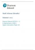  Edexcel gcse math s higher paper 3 mark scheme june 2023