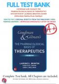 Test Bank For Goodman and Gilmans The Pharmacological Basis of Therapeutics 13th Edition Brunton | 9781259584732 | All Chapters with Answers and Rationals