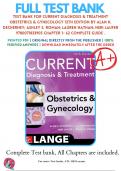 Test Bank For Current Diagnosis and Treatment Obstetrics and Gynecology 12th Edition by Alan 9780071833905 | All Chapters with Answers and Rationals