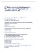 STTI Introduction to Administrative&comma; Management&comma; and Organizational Theories - 100&percnt; Q & A