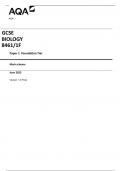 AQA GCSE BIOLOGY 8461&sol;1F Paper 1 Foundation Tier Mark scheme June 2023 Version&colon; 1&period;0 Final 
