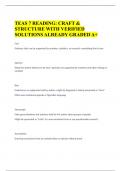 TEAS 7 READING CRAFT & STRUCTURE WITH VERIFIED SOLUTIONS ALREADY GRADED A+