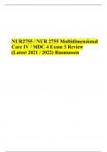 NUR2755 &sol; NUR 2755 Multidimensional Care IV &sol; MDC 4 Exam 3 Review &lpar;Latest 2021 &sol; 2022&rpar; Rasmussen