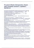 Fl Laws & Rules Chiropractic &vert; Exam with complete solution &vert; updated &vert; RATED A&plus;