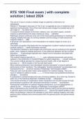 RTE 1000 Final exam &vert; with complete solution &vert; latest 2024