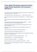 Texas State Plumbing Inspectors Exam Legal Study Questions and answers &vert; RATED A&plus;