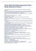 Texas State Plumbing Inspectors Exam Study Questions &lpar;Oscar&rpar;