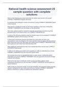 National health science assessment 25 sample question with complete solutions