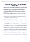 Medical Terms HSRT 230 Answered Correctly&excl;&excl;