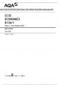 AQA GCSE ECONOMICS 8136/1 Paper 1 How Markets Work Mark scheme June 2023