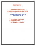 Test Bank for Juvenile Delinquency, 3rd Edition Burfeind (All Chapters included)
