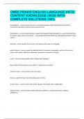 CMBS PRAXIS ENGLISH LANGUAGE ARTS: CONTENT KNOWLEDGE (5038) WITH COMPLETE SOLUTIONS 100%