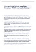 Connecticut Life Insurance Exam Questions With Complete Solutions&period;