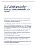 CT Life & Health Insurance Exam &lpar;XCEL Solutions & Prometric&rpar; Questions And Answers solved 100&percnt; correct&excl;&excl;