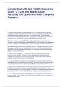 Connecticut Life and Health Insurance Exam &lpar;CT Life and Health Exam Practice&rpar; 150 Questions With Complete Answers&period;