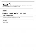 AQA GCSE CHINESE (MANDARIN)   8673/SH Paper 2 Speaking Higher  Mark scheme including Guidance for Role-Plays June 2023