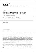 AQA GCSE CHINESE (MANDARIN)   8673/SF Paper 2 Speaking  Foundation Mark scheme including Guidance for Role-Plays   June 2023