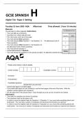 AQA GCSE SPANISH H Higher Tier Paper 4 Writing 8698-WH-QP-Spanish-G-13Jun23