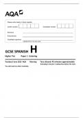 AQA GCSE SPANISH H Higher Tier Paper 1 Listening 8698-LH-QP-Spanish-G-6Jun23