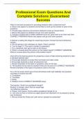 Professional Exam Questions And Complete Solutions &vert;Guaranteed Success