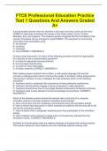 FTCE Professional Education Practice Test 1 Questions And Answers Graded A&plus;