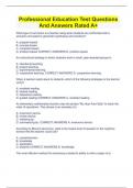 Professional Education Test Questions And Answers Rated A&plus;