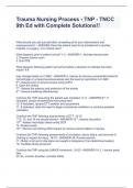 Trauma Nursing Process - TNP - TNCC 9th Ed with Complete Solutions&excl;&excl;