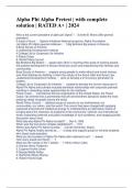 Alpha Phi Alpha Pretest &vert; with complete solution &vert; RATED A&plus; &vert; 2024