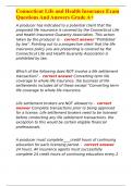 Connecticut Life and Health Insurance Exam Questions And Answers Grade A&plus;