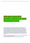 CDA Exam 2023/2024 questions and answers 100% Guaranteed Success