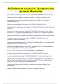 PA Emissions Inspection Questions And Answers Graded A&plus;