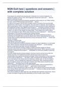 NGN Exit hesi &vert; questions and answers &vert; with complete solution   
