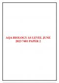 AQA BIOLOGY AS LEVEL JUNE 2023 7401 PAPER 2 