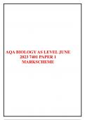 AQA BIOLOGY AS LEVEL JUNE 2023 7401 PAPER 1  MARKSCHEME 