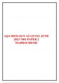 AQA BIOLOGY AS LEVEL JUNE 2023 7401 PAPER 2  & MARKSCHEME 