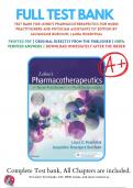 Test bank for Lehne's Pharmacotherapeutics for Nurse Practitioners and Physician Assistants 1st Edition by Jacqueline Burchum (2018/2019), 9780323447836, Chapter 1-89 Complete Questions and Answers A+