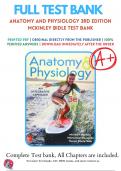 Test Bank For Anatomy and Physiology 3rd Edition McKinley Bidle, 9781259398629, All Chapters are included